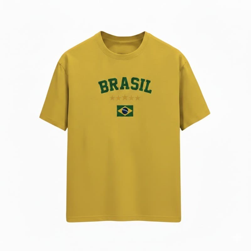 Camiseta Estampa Brasil Masculina Copa 2026 100% Algodão