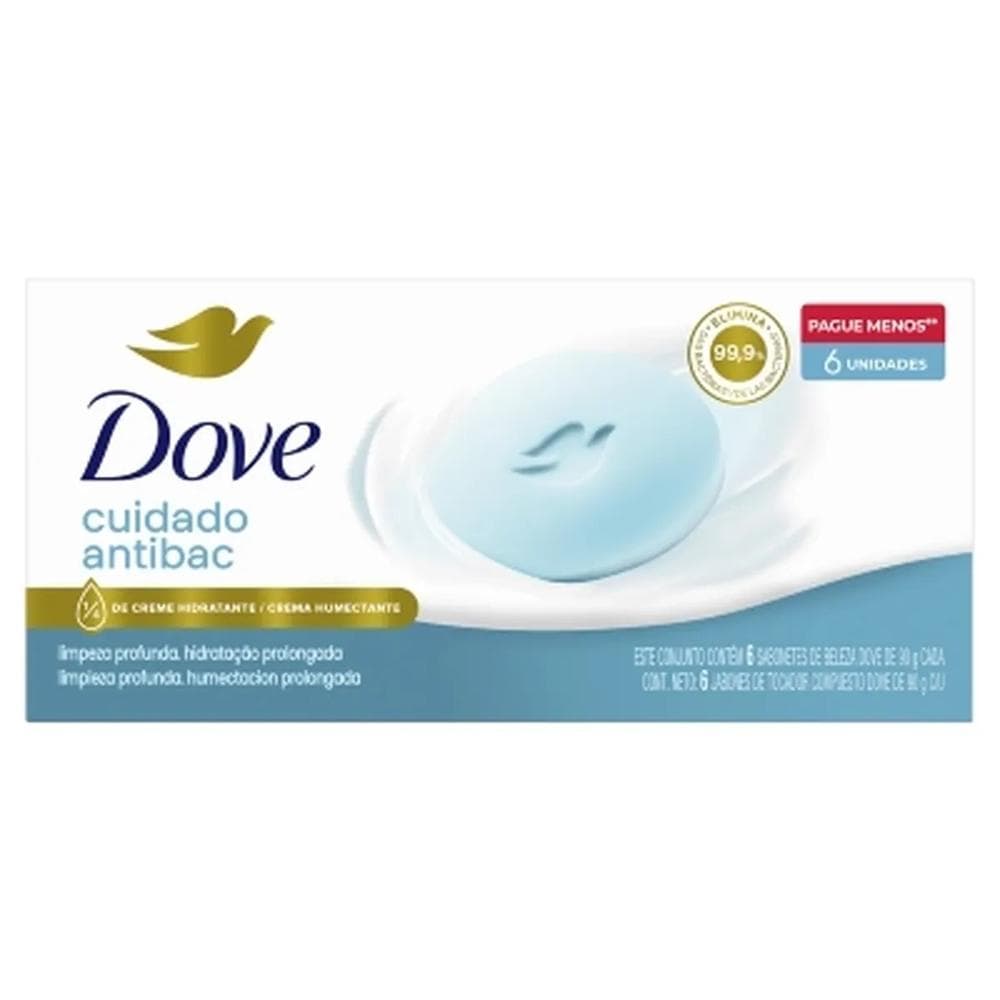 Kit Sabonete Antibacteriano Dove Cuida & Protege 6 Unidades