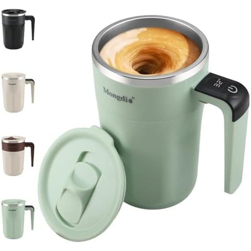 Caneca De Exibição De Copo Automático Fahrenheit Mexendo Verde Recarregável Com Tampa De Café
