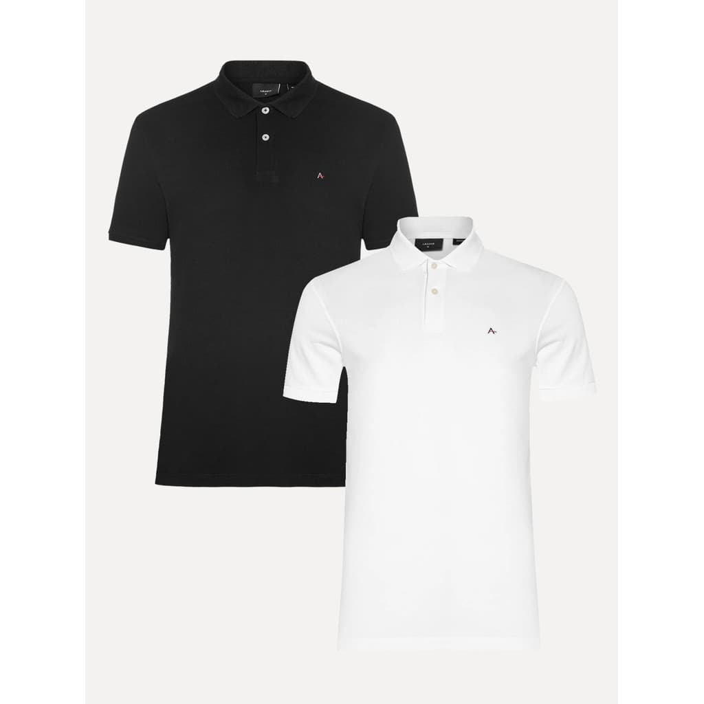 Kit Polo Aramis Masculina | Basic Piquet Original Branca/Preta