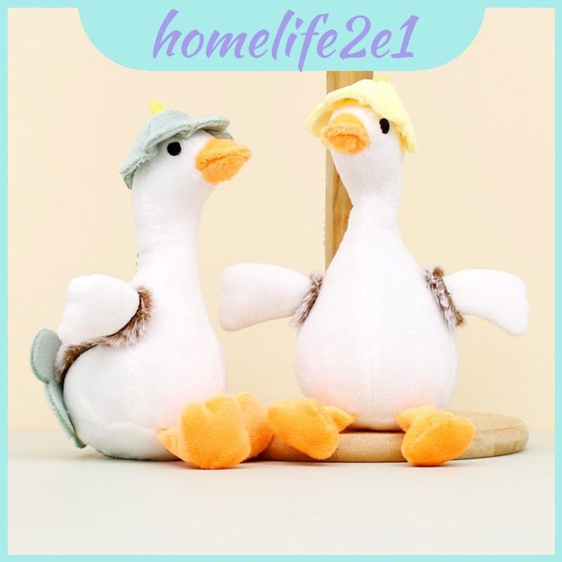 Branco Adorável Ganso Brinquedo De Pelúcia Chaveiro Dos Desenhos Animados Pato Charme Boneca Mochila