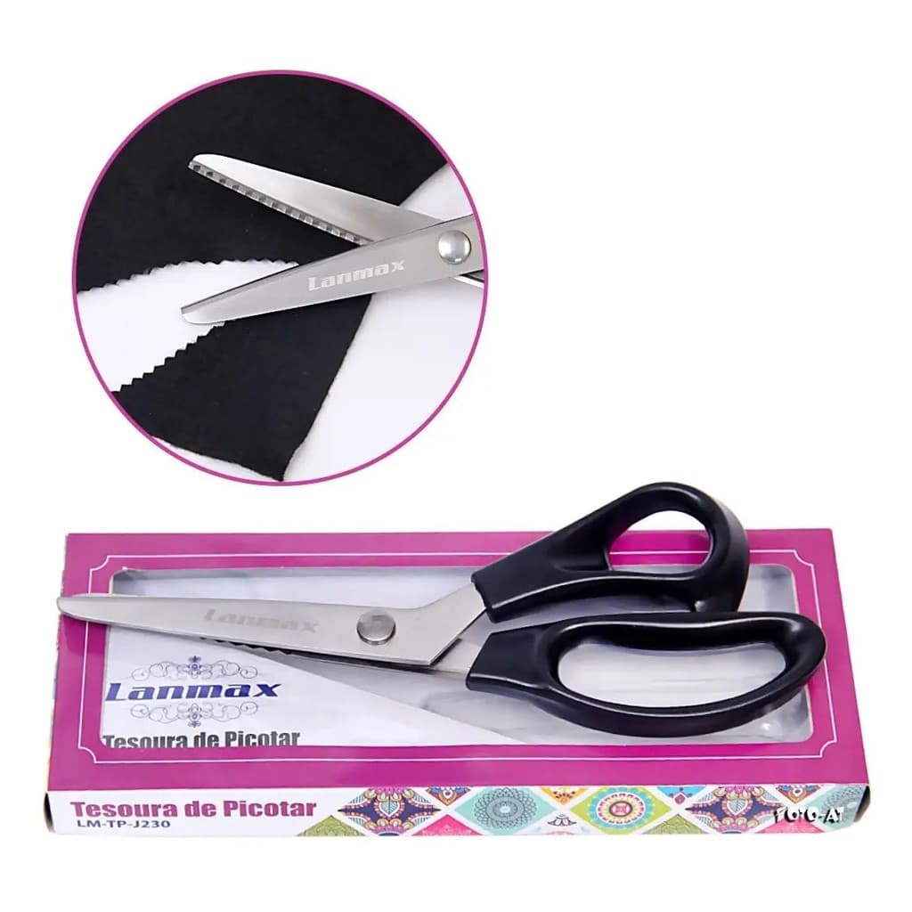 Tesoura Zig Zag Picotar Profissional Lanmax