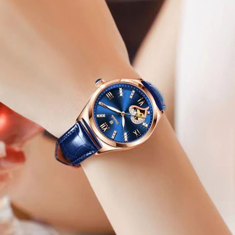 Pronto estoque Relógio mecânico automático suíço novo estilo feminino à prova d'água luminoso relógio feminino de luxo r