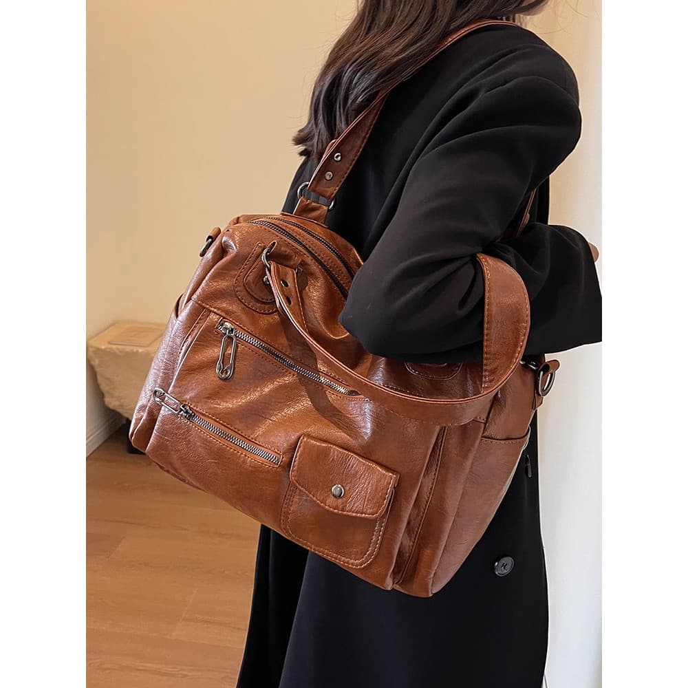Bolsa de grande capacidade 2025 novo estilo mensageiro de um ombro bolsa de bagagem de viagem de negócios feminina Casua