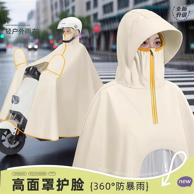 Bateria elétrica carro capa de chuva feminina único duplo longo corpo inteiro à prova de chuva Extra grande motocicleta