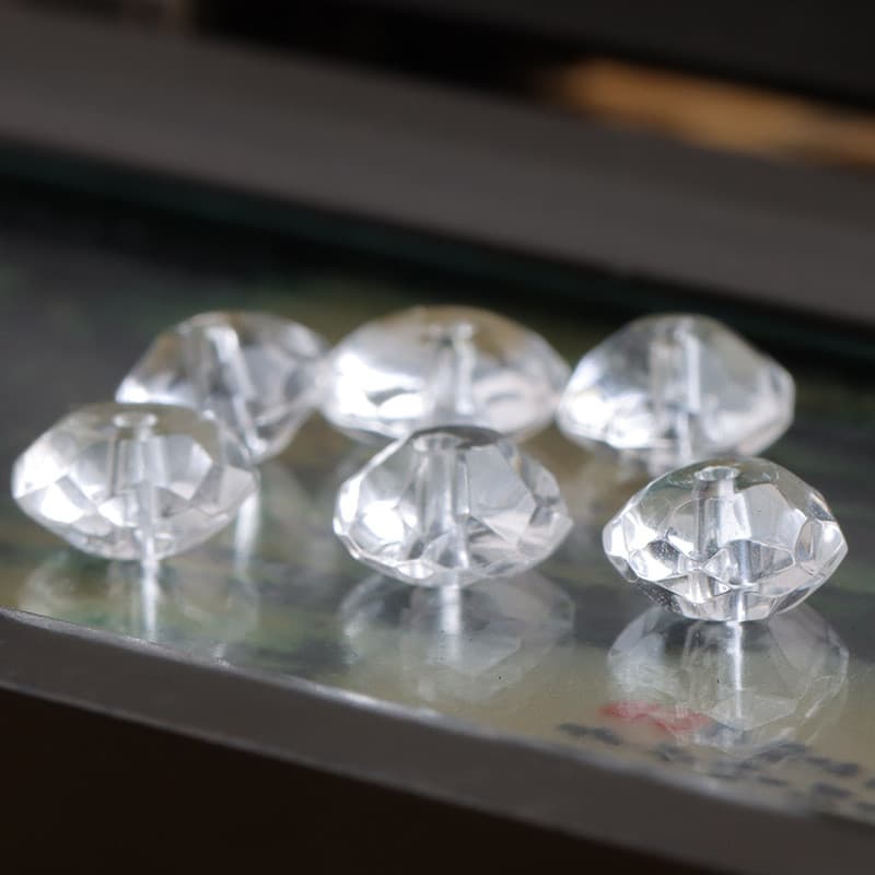 Contas soltas de cristal branco Natural contas de ábaco espaçador contas redondas contas superiores contas facetadas con