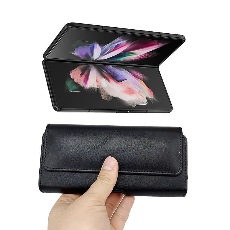 Nova tela dobrável saco do telefone móvel usando cinto pendurado cintura saco masculino idosos adequado para Samsung Fol