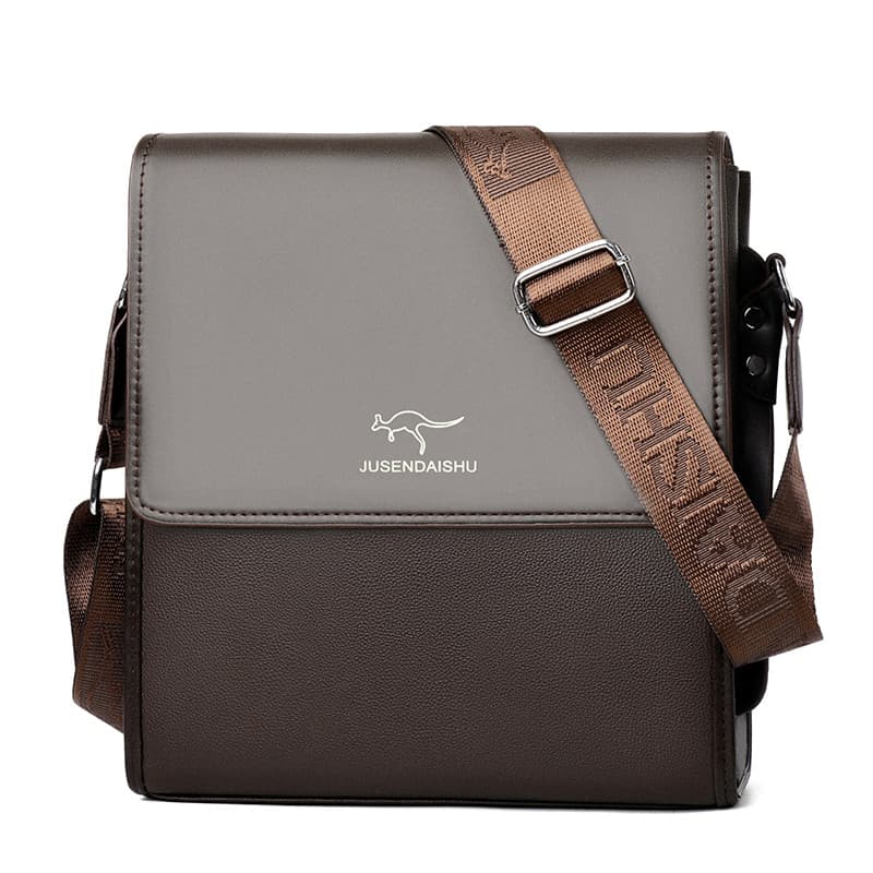 Moda masculina bolsa de couro macio ombro mensageiro saco grande capacidade saco de couro de negócios maleta mochila na