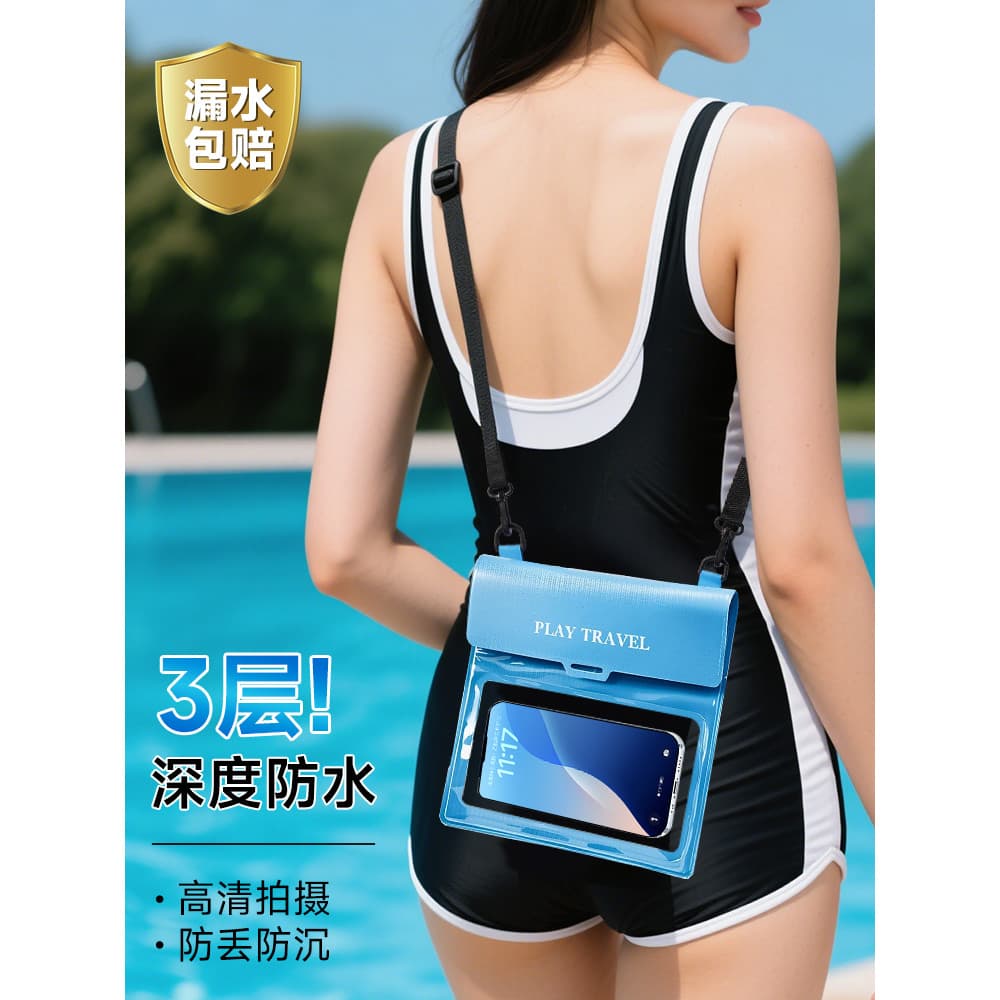 Bolsa à prova d'água para celular, tela sensível ao toque, fotografia, grande capacidade, mensageiro, à prova d'água, bo