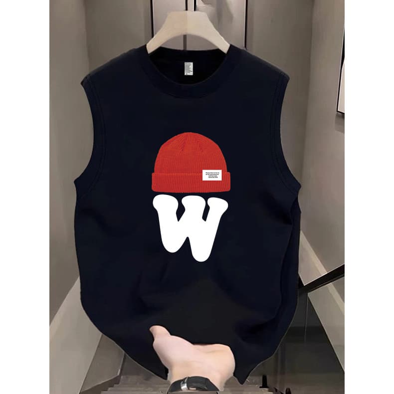 Moda carta colete masculino verão americano puro algodão casal camiseta solta All-Match Casual sem mangas camiseta Tren