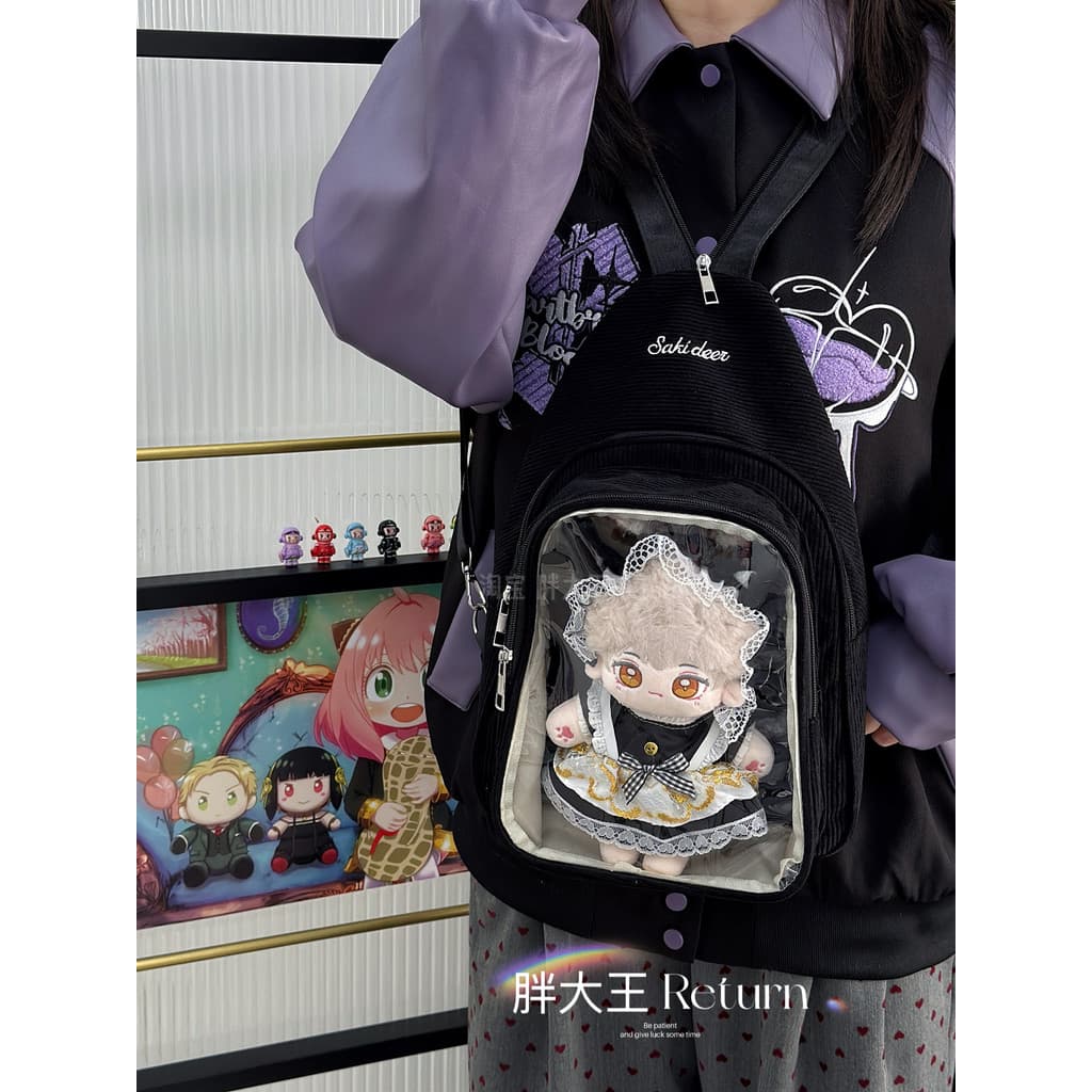 Japonês estilo coreano 20CM algodão boneca Outing saco andando boneca saco transparente bidimensional menina transparent