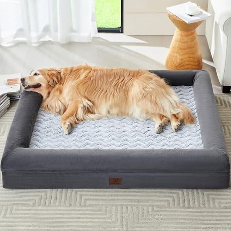 Sofá-Cama Ortopédico À Prova D'água Para Cães Com Reforço Removível , Capa Lavável , Cachorro Grande Lados Gigante Dormi