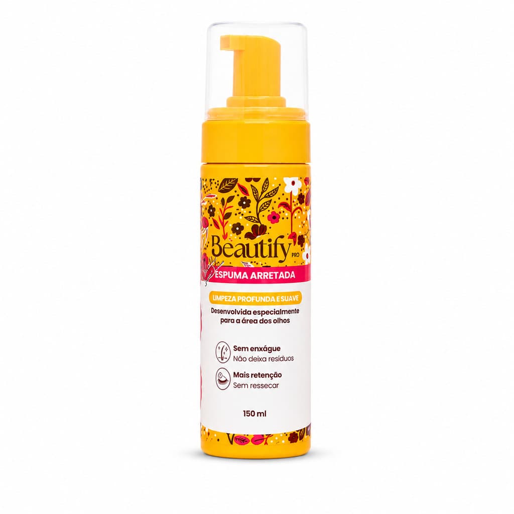 Espuma Arretada Beautify Mousse Shampoo Limpeza Facial Extensão De Cílios Retenção Adesivo Cola Oxê