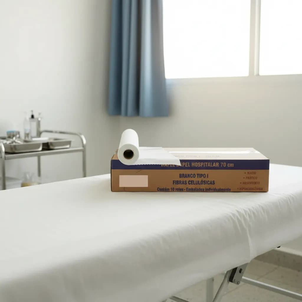 Lençol Descartável Maca Hospitalar Estética 70 Cm - 10 Rolos