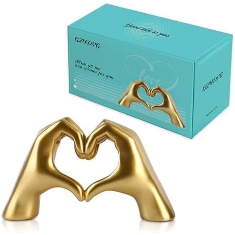 Escultura Grande De Mãos De Coração Dourado , Produto De Presente De Fã Para Amantes De Música , Detalhes De Decoração D