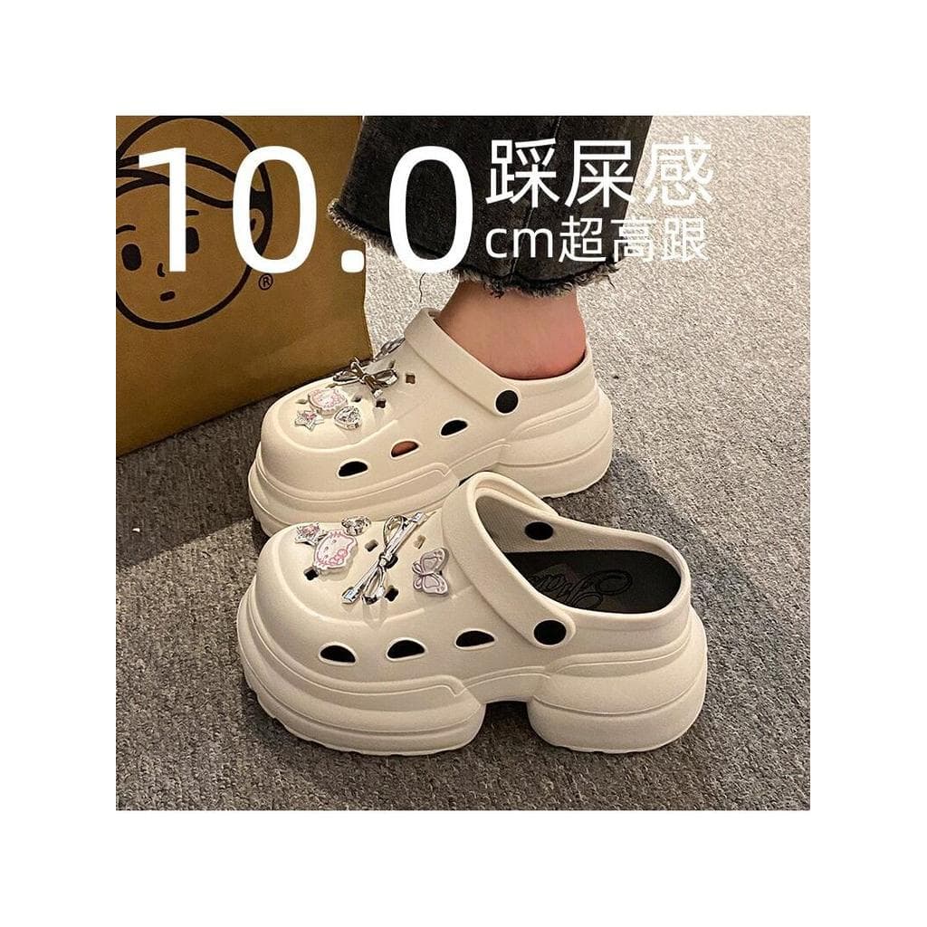 Super grosso-sola buraco sapatos femininos verão exterior usar artefato de casamento 2026 novo estilo plataforma de salt