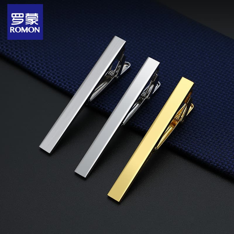 Lomon masculino moda dourado cavalheiro gravata clipe de negócios Formal Wear simples masculino feminino pino versão cor
