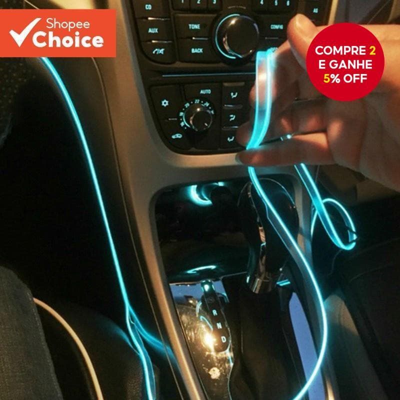 1m 2m 3m 5m Interior Do Carro EL Linha De Luz Fria Com USB DIY Decorativo Auto LED Lâmpada Ambiente