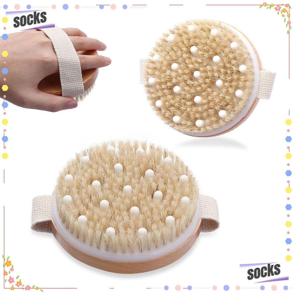 Meias linfáticas redutoras de celulite, massageador portátil para banho, escova de banho esfoliante a seco para todo o c
