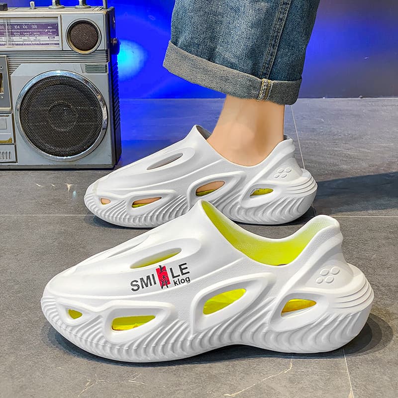 Sapatos de buraco de coco masculino verão pisando na merda sentir respirável sola grossa antiderrapante Baotou sapatos d
