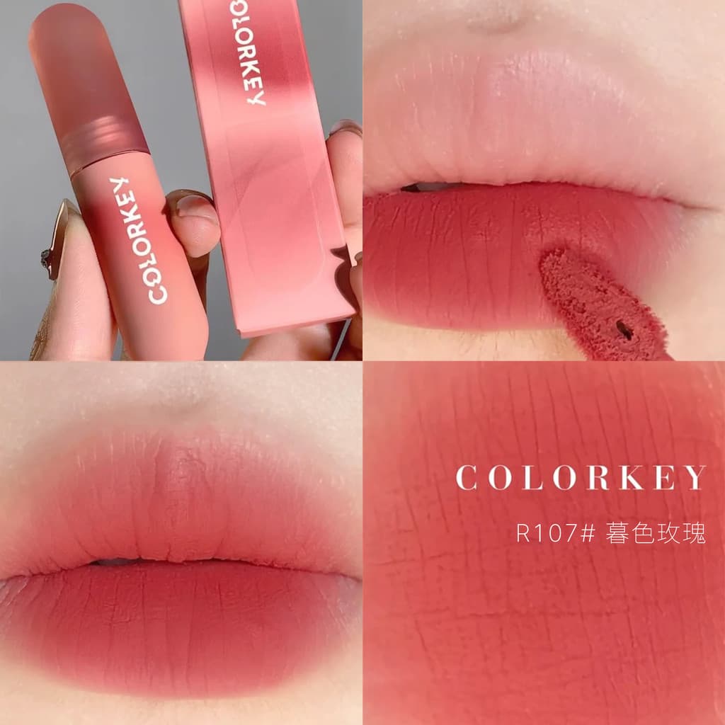 Woo Woo Beautiful ~ colorkey Colaqi Lip Mud Matte Pequeno Ovo Lip Glaze Batom Veludo Fosco