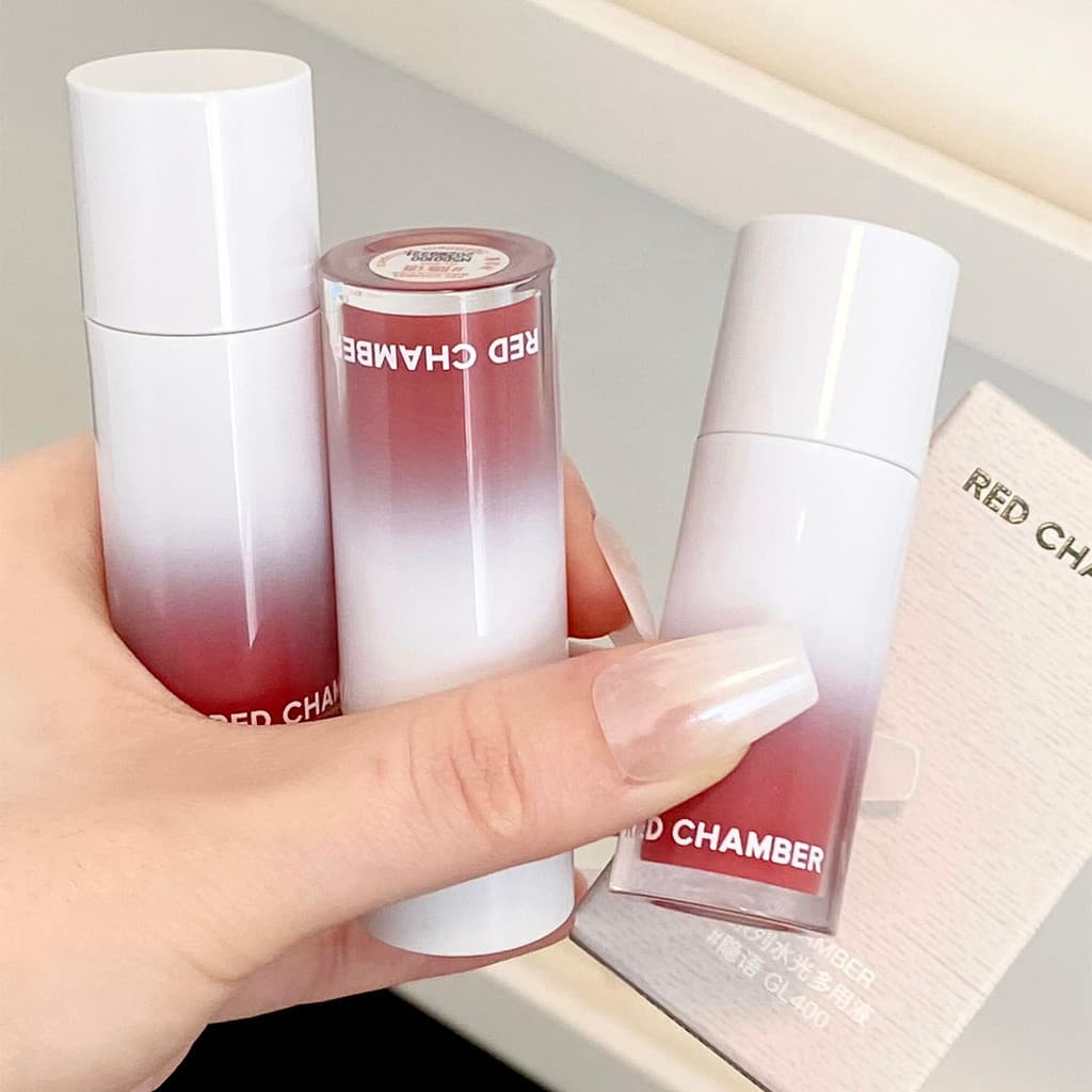 R RED CHAMBER/Zhuzhan RC Multiuso Líquido Lip Glaze Batom Flor Fada Genuíno Changchun Flor Língua Profunda Música Palavr