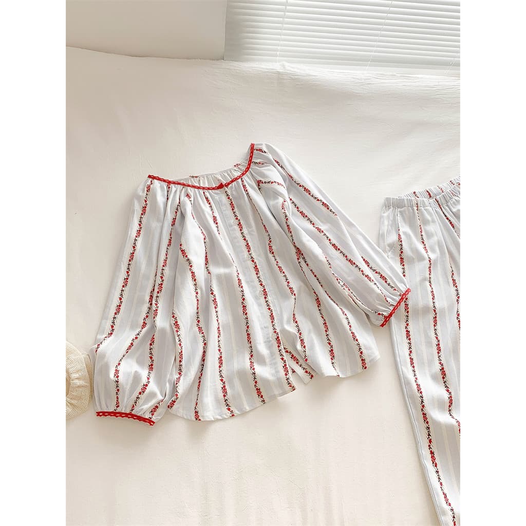 Brandy Brandy Brandy |Pijama escovado de algodão puro feminino primavera outono estilo manga comprida high-end solto hig