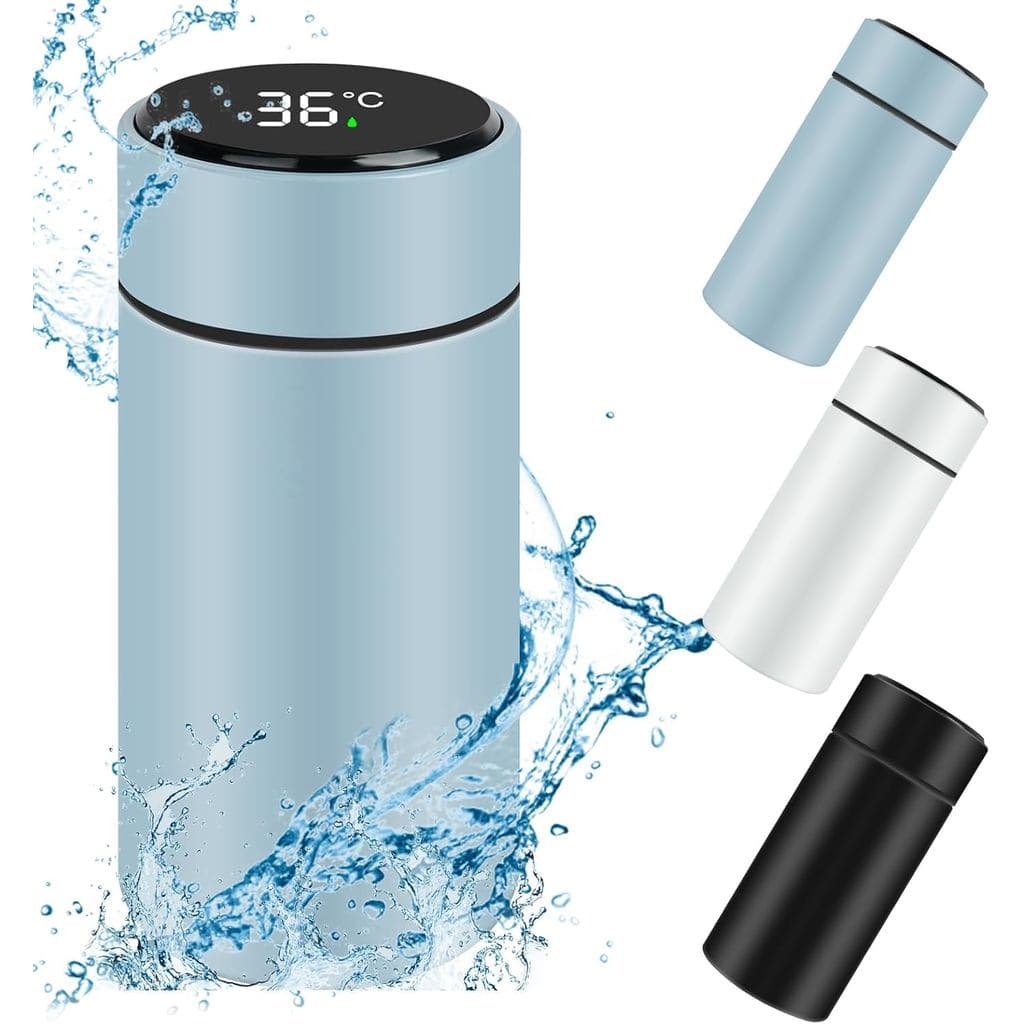 Flintronic200MLMiniGarrafaTérmica, Garrafa de Água Isolada em Aço Inoxidável, Copo de Água com Display de Temperatura LE