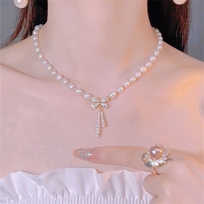 Laço De Strass Novo Estilo Design Da Moda Elegante Colar