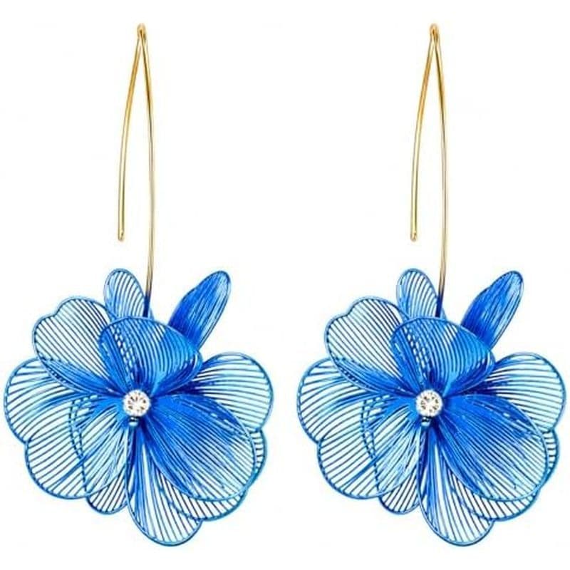 Brincos femininos de flor dourada, pingente de flor e brincos de anel, presentes de joias leves e personalizados