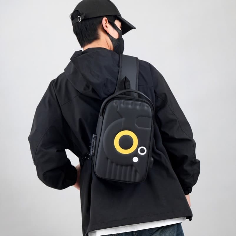 Bolsa de peito masculina Casual combinação bloqueio grande capacidade esportes Street Wear motocicleta saco de ombro sac