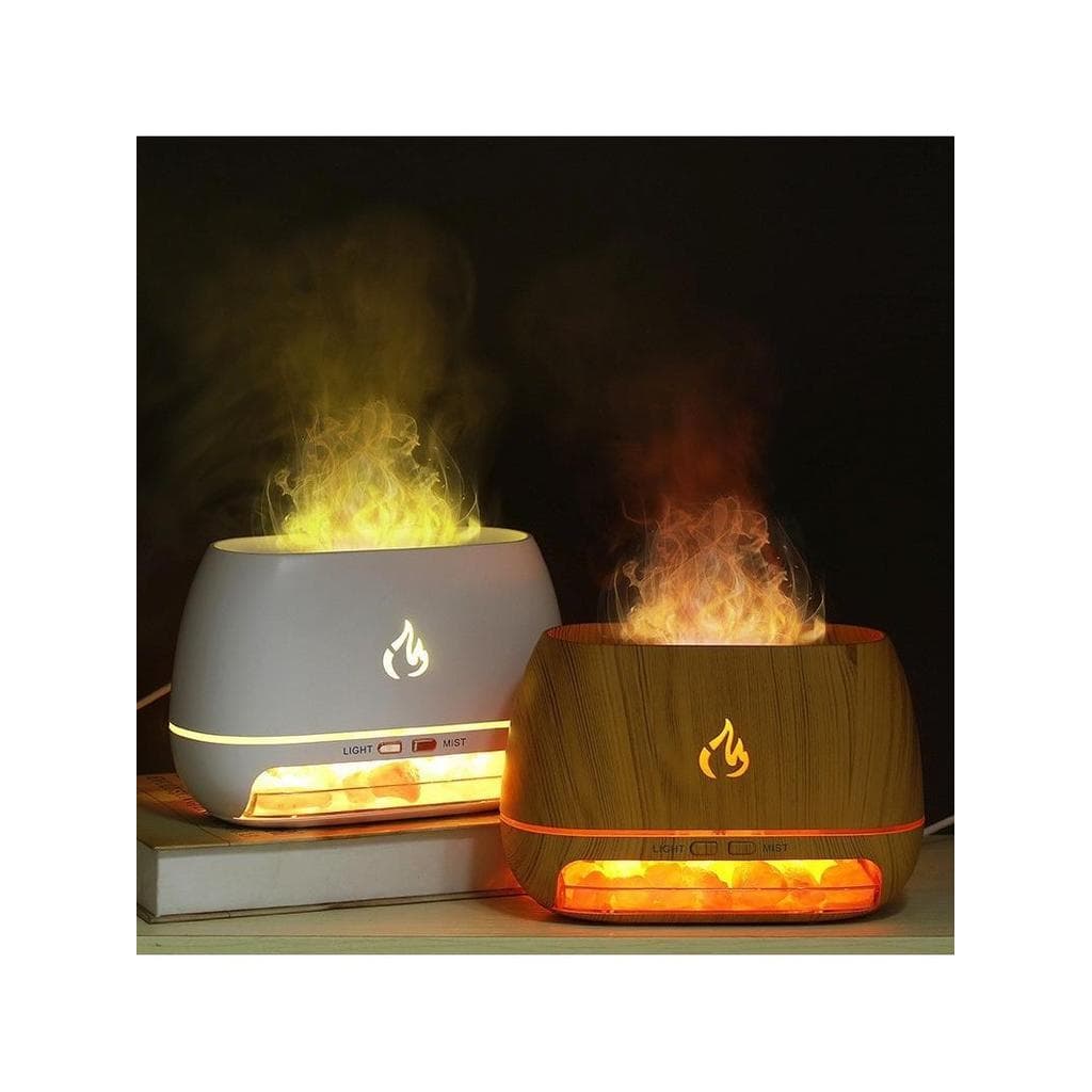 Novo estilo de simulação de pedra de sal chama difusor de Aroma grande Volume de nevoeiro USB pequeno umidificador de ar