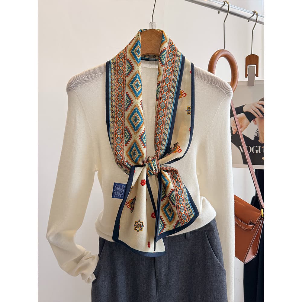 Lã de seda longo listrado lenço de seda senhoras outono inverno cachecol Cashmere grande marca high-End luz luxo moda al