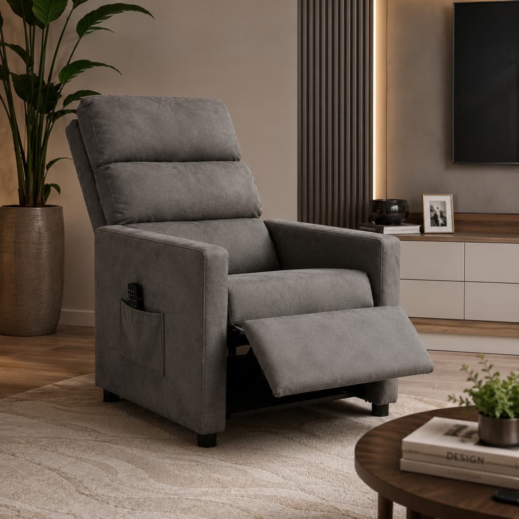 Poltrona do Papai Reclinável Retrátil Premium em Suede Macio Sala de Estar Conforto e Relaxamento