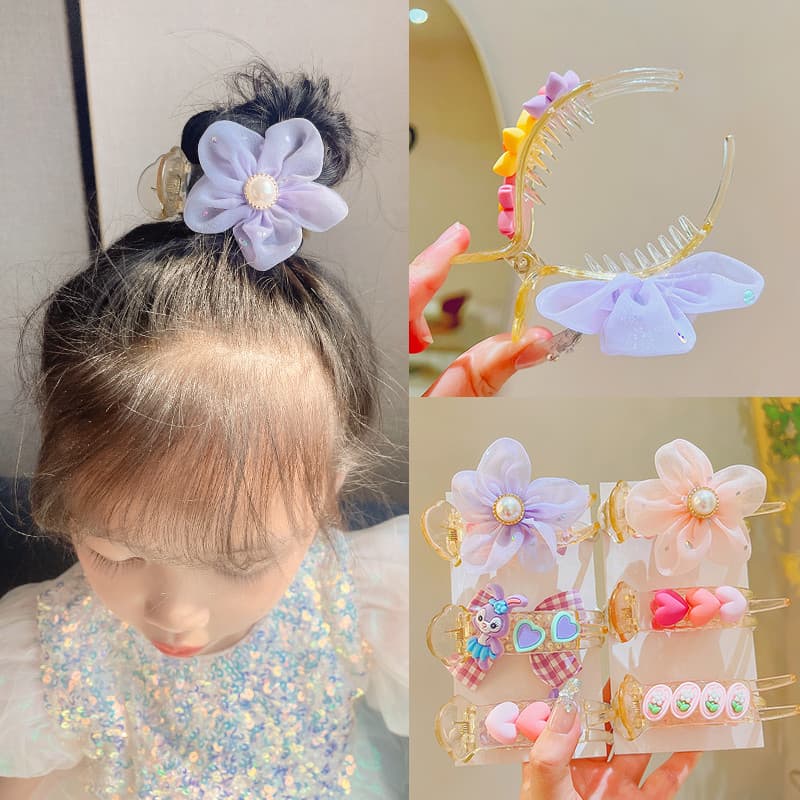 Crianças amarrar bola cabeça ferramenta útil nova princesa grampo de cabelo fixo meninas verão influenciador grampo de c