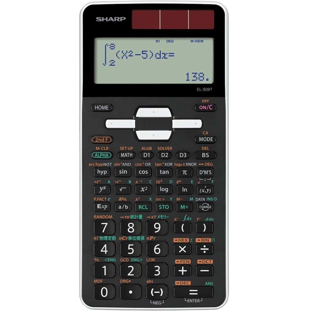 Calculadora científica Sharp EL-509T-WX, 559 funções, visor em japonês, modelo branco standard