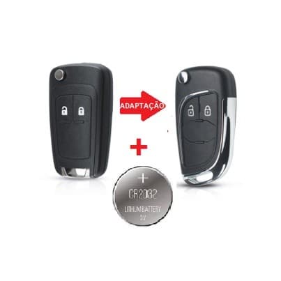 Chave Canivete GM Nova Cruze Onix Montana Spin Cobalt Tracker Sonic 2 Botões + Bateria