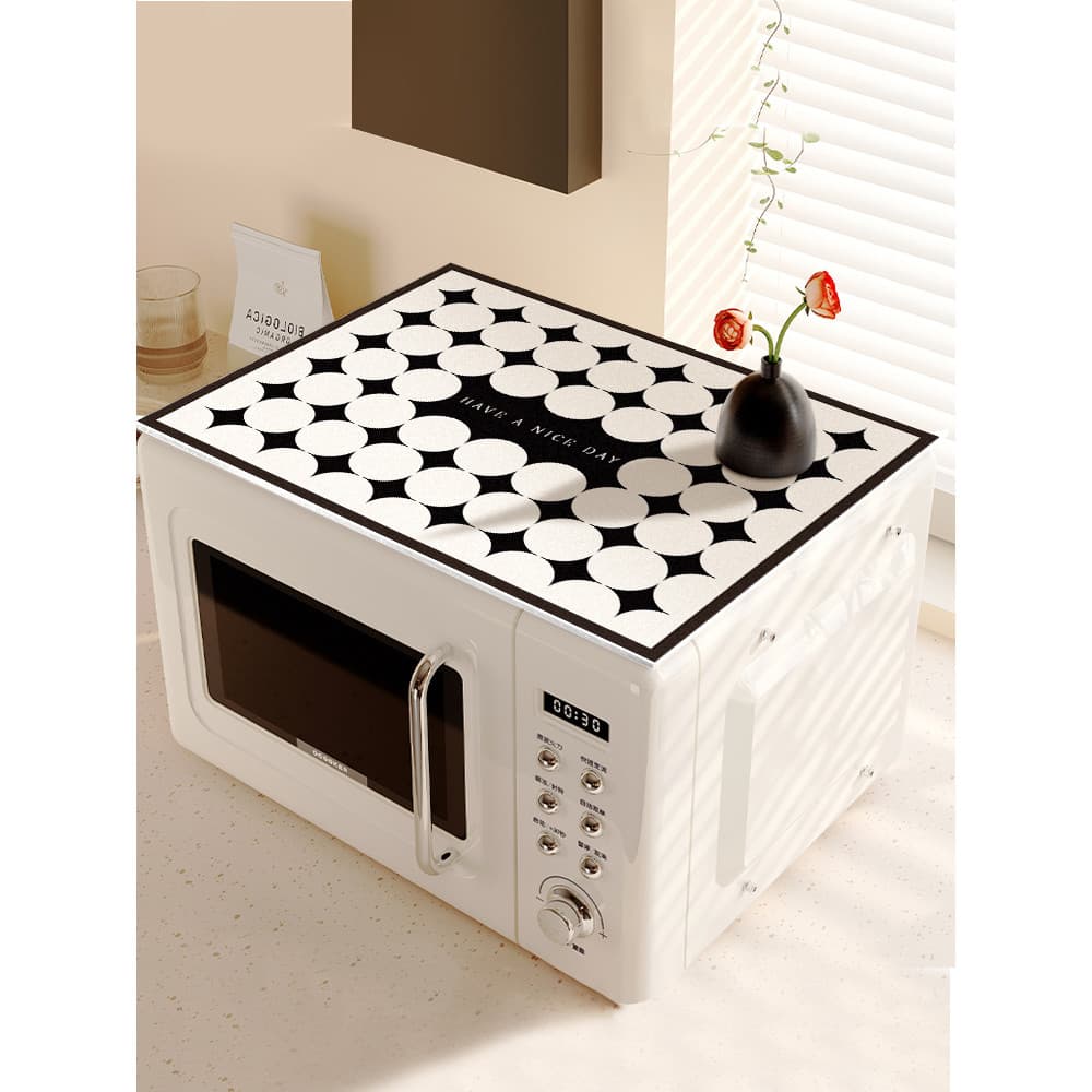 Americano Retro forno de microondas capa dedicada anti-poeira capa de forno pano isolamento térmico resistente a altas t