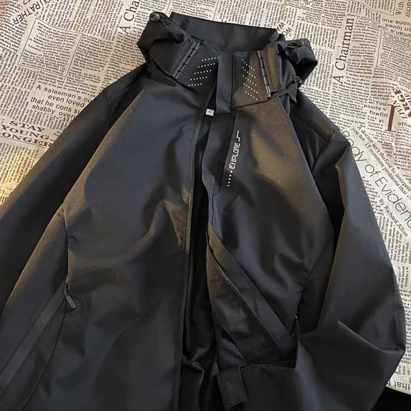 Jaqueta com capuz impermeável à prova de vento