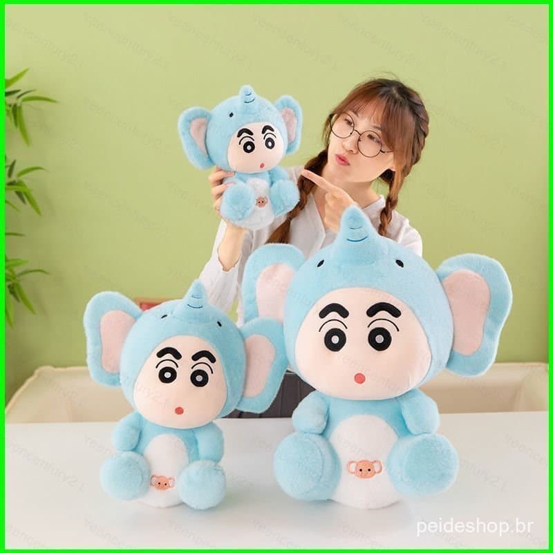 GC Crayon Shin-chan Nohara Shinnosuke Elefante Forma Boneca De Pelúcia Travesseiro Brinquedos Para Crianças Menina