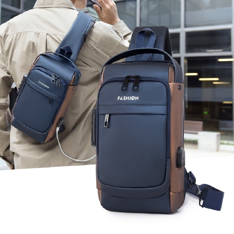 Bolsa Mochila Anti Furto Tiracolo Pochete Transversal Ombro Anti-roubo Usb