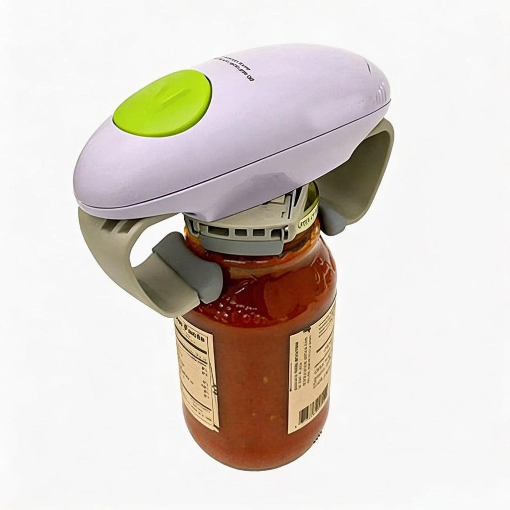 Abridor de Frascos Elétrico Automático para Operação Sem Esforço em Frascos Difíceis - Auxiliar de Cozinha para Usuários