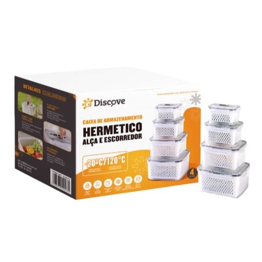 Kit 4 Potes Organizadores Empilháveis Pronta Entrega