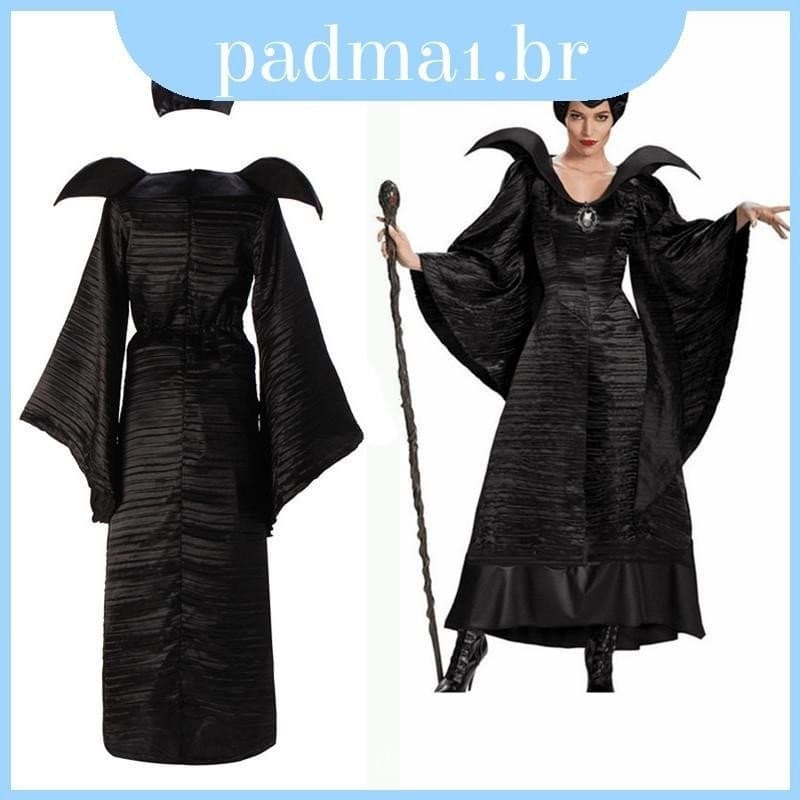 Fantasia de Halloween Malévola Luxuosa Rainha Má Cosplay para Festa SYBK