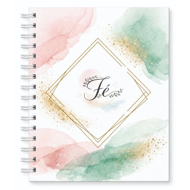 Nossa Senhora e Fé  - Caderno de Anotações 15x20 Capa Dura Wire-o Branco | 90 Folhas Lisas