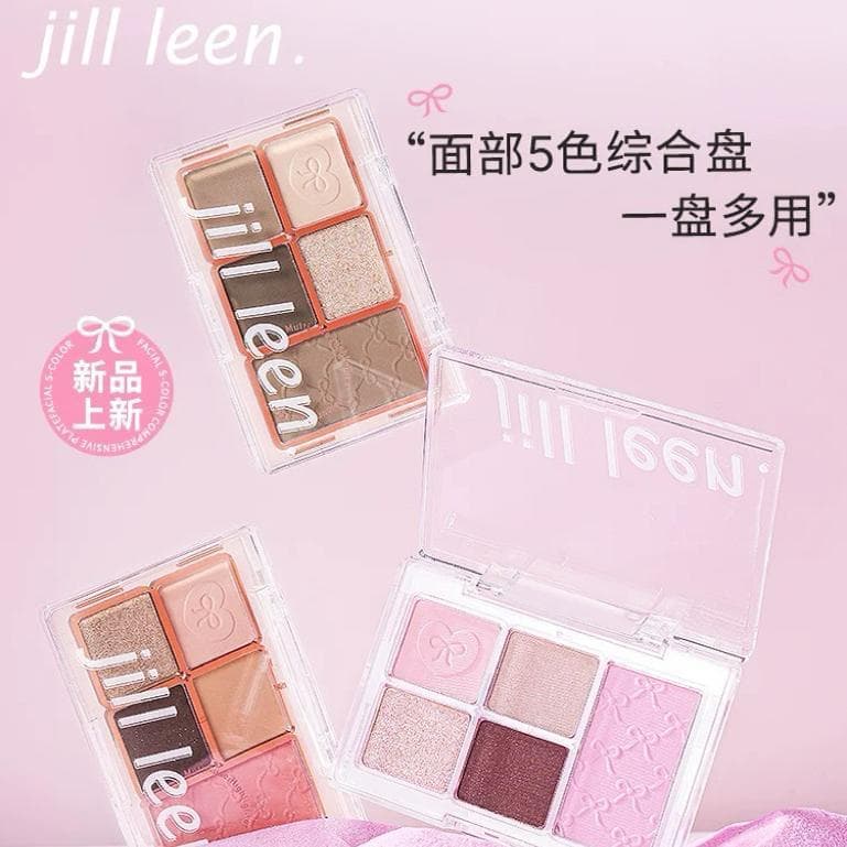 JILL LEEN Paleta de sombras de cinco cores fosca cor terra Blush alto brilho reparação Facial abrangente iniciante tudo-
