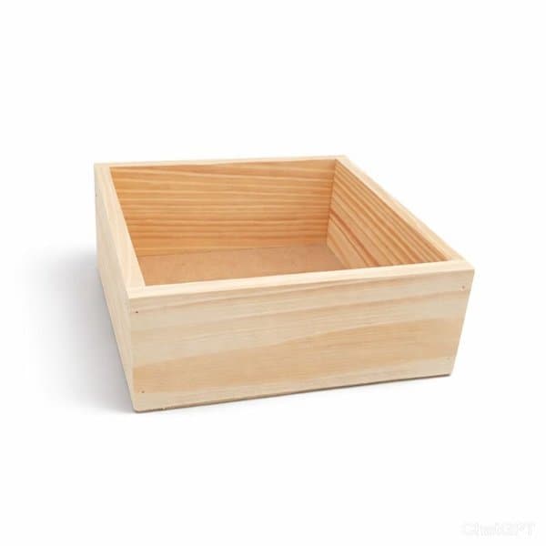 Kit 3 Bandeja Cesta Pinus Caixa  Madeira Café 25x25cm Box Quadrada