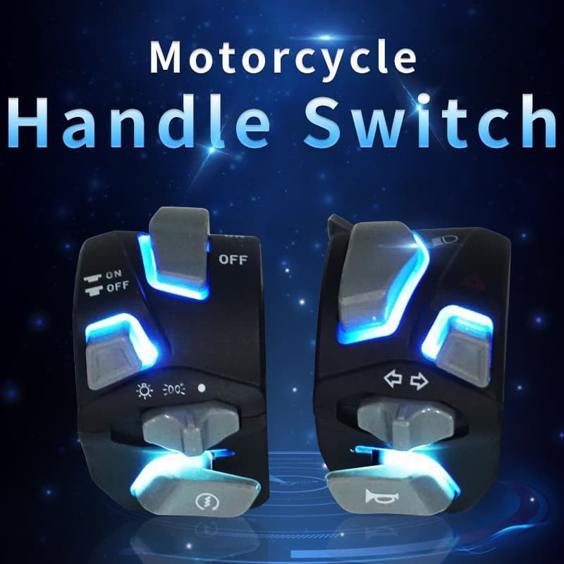 [1 par] Conjunto de interruptores de guidão de motocicleta de 7/8 polegadas com iluminação LED, adequado para NMAX/CLICK