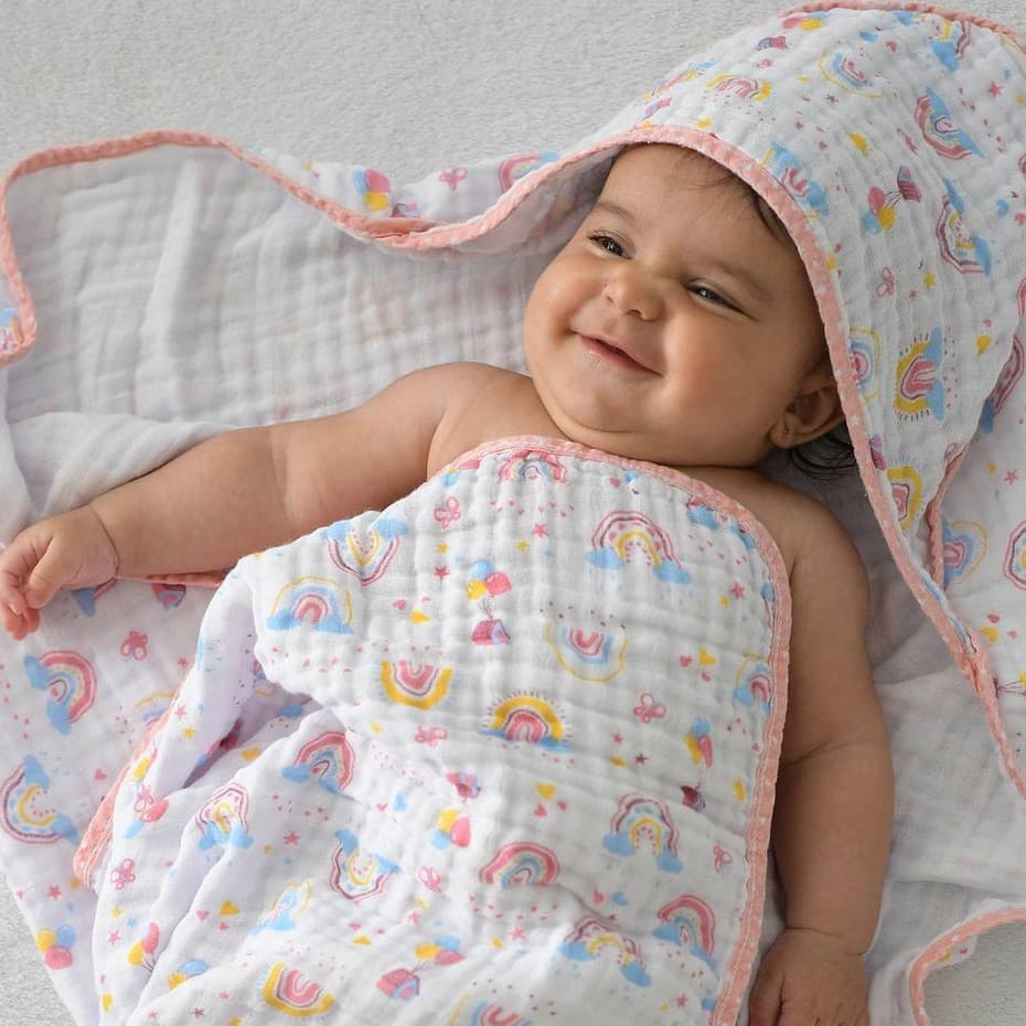 Toalha de Banho Bebê 70 cm x 70 cm Soft 2 Camadas de Fralda