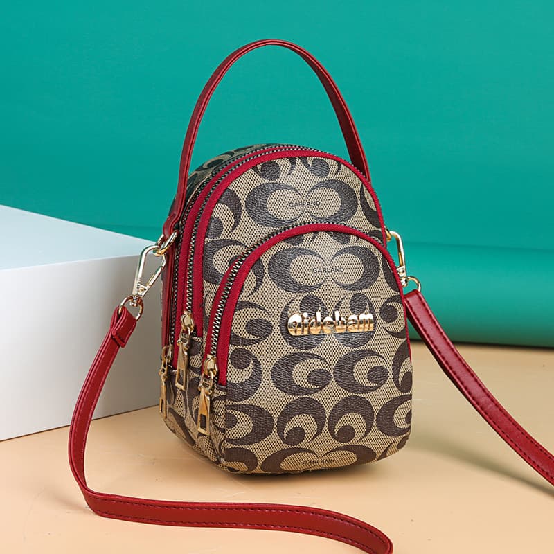 Bolsa para celular multicamadas 2026 Novo estilo Casual na moda bolsa feminina bolsa mensageiro bolsa de ombro de couro